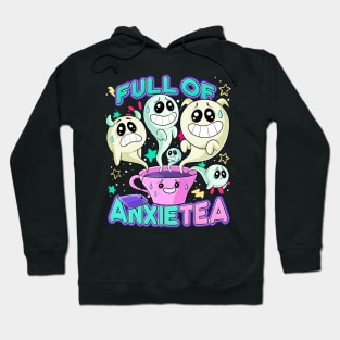 Cute Kawaii Teacup Full of Anxiety Anxietea Pastel Goth Hoodie